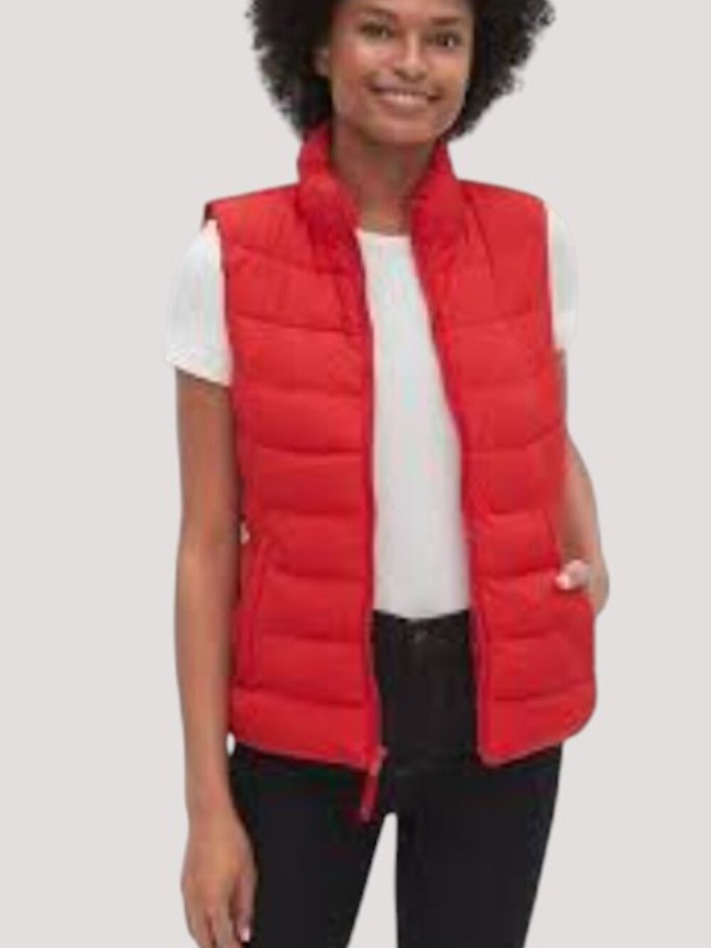 GAP Red Quilted Sleeveless Puffer Vest, Medium